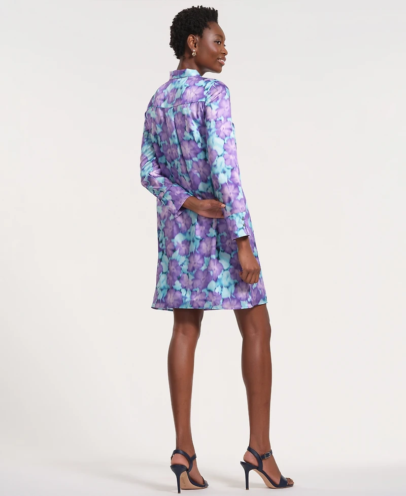 Isaac Mizrahi Women's Long-Sleeve Bow-Tie Neck Dress