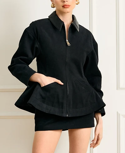 Line & Dot Women's Eton Peplum Pull-On Sweater