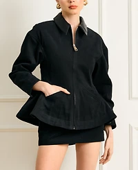 Line & Dot Women's Eton Peplum Pull-On Sweater