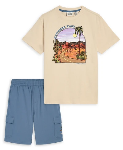 Scotch & Soda Little Big Boys 4-16 T-Shirt and Short, 2-Piece Set
