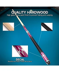 Gse Games & Sports Expert 58" 2-Piece Purple Canadian Maple Hardwood Billiard Pool Cue Stick for Men/Women - 20oz
