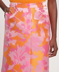 Isaac Mizrahi Women's Pull-On Midi Floral Skirt