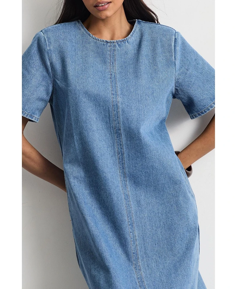 Warehouse Women's Denim Side Split Midi Dress