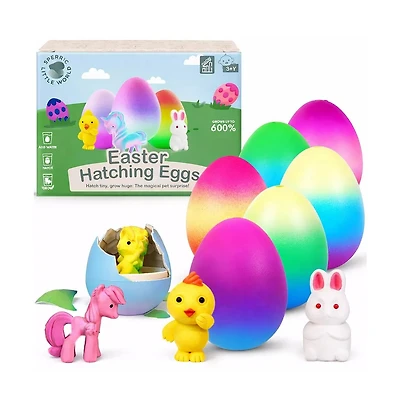 Sperric Easter Unicorn Hatching Eggs, 6 Pack Pre-Filled Easter Egg Toys, Surprise Growing Unicorn Chicken & Bunny Egg Toy