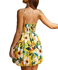 Cupshe Women's Square-Neck Sleeveless Woven Mini Dress with Bubble Hem