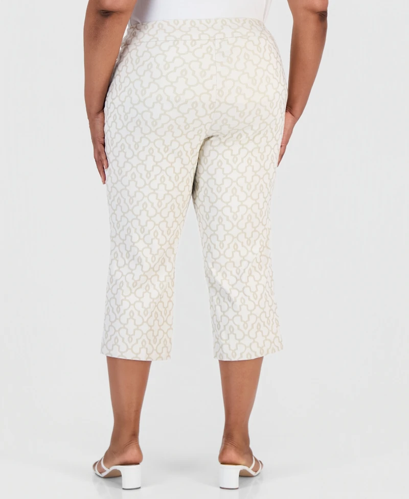 Jm Collection Plus Jacquard Rivet Capri Pants, Macy's Exclusive