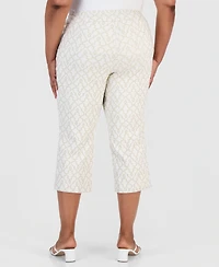 Jm Collection Plus Jacquard Rivet Capri Pants, Macy's Exclusive