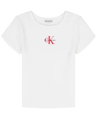 Calvin Klein Girls' 7-16 Short-Sleeve Ribbed T-Shirt