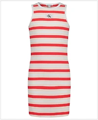 Calvin Klein Girls' 7-16 Striped Crewneck Tank Dress