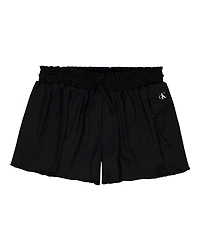 Calvin Klein Girls' 7-16 Smocked Waist Pull-On Tech Shorts