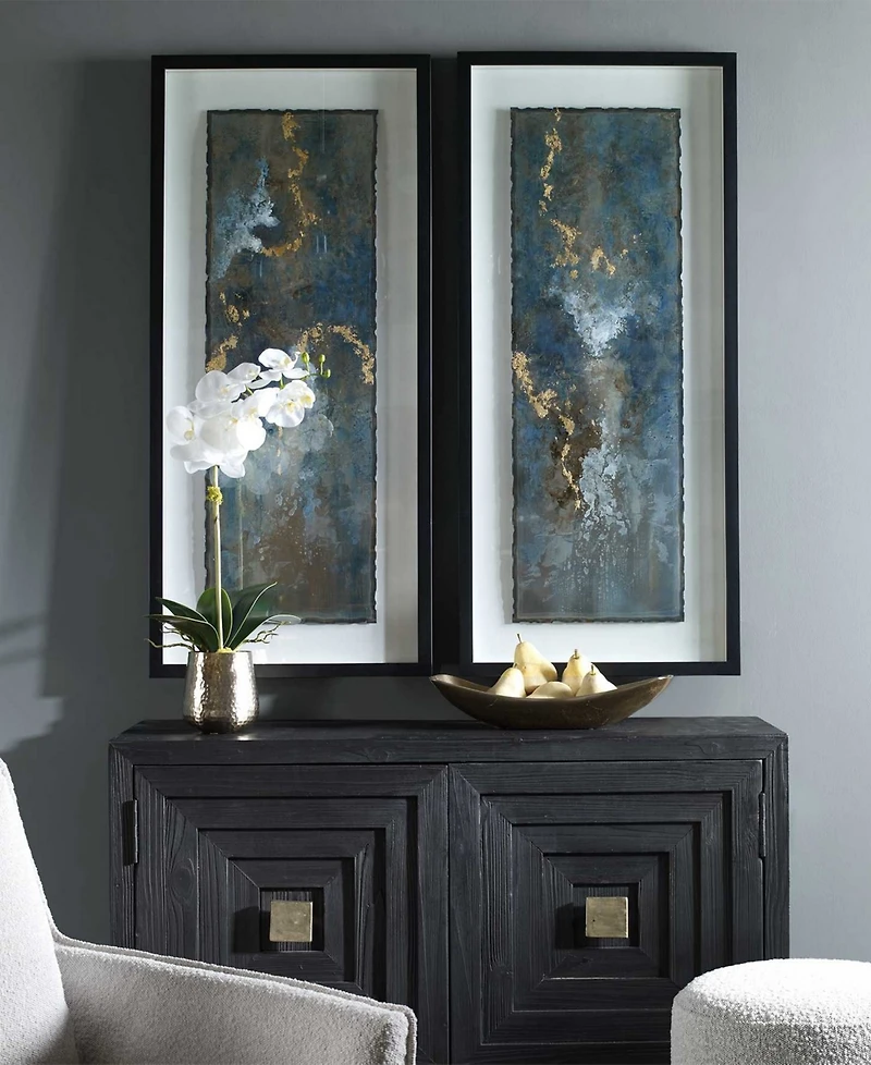 Uttermost Glimmering Agate Framed Prints, Set of 2