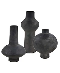 Uttermost Charcoal Bloom Indoor-Outdoor Vases, Set of 3