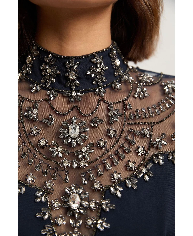 Karen Millen Women's Crystal Embellished Maxi Dress