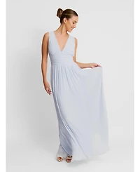 Six Stories Women's Pleated Plunge Maxi Dress