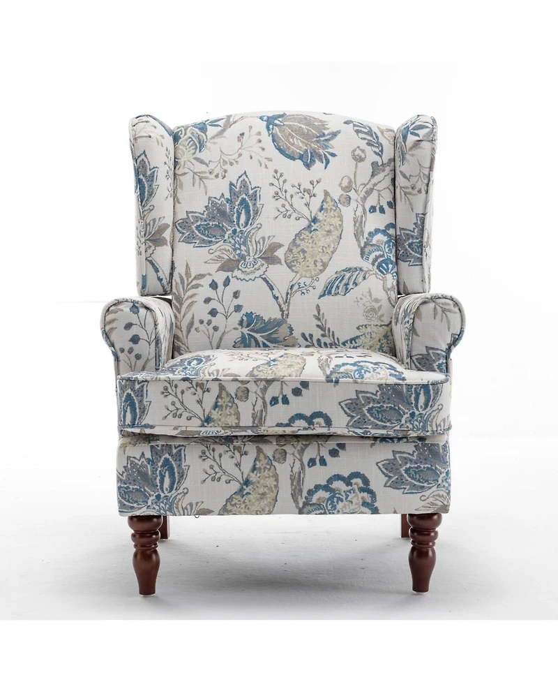 Streamdale Furniture Modern Accent Chair with Retro Wood Legs, Comfy Upholstered Armchair