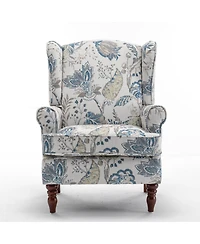 Streamdale Furniture Modern Accent Chair with Retro Wood Legs, Comfy Upholstered Armchair