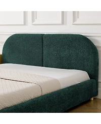 Streamdale Furniture Modern Queen Green Fabric Bed with Headboard