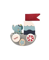 Bababoo and Friends Lolo Elephant Funny Autoboat 2 in 1 Wooden Stacking Game Toy