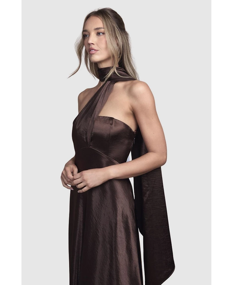 Coast Women's Satin Scarf Detail Maxi Bridesmaid Dress