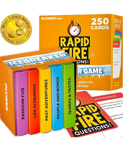 Quokka Kids Conversation Cards Game – Icebreaker Questions for Ages 8-12, Family and Party Card Social Skills Interaction