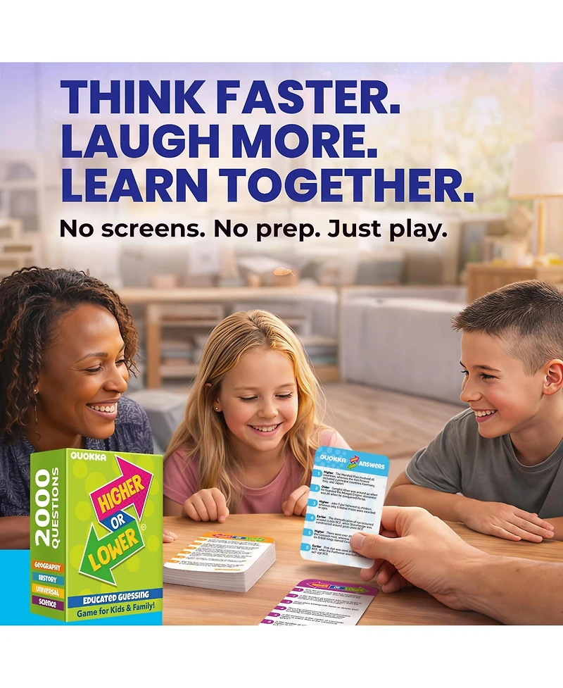 Quokka Board Game for Kids - Family Card Game for Kids and Adults - Higher or Lower | Guess Fun Questions | Easy to Learn | 2 + Players