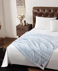 Wrangler Western Horse Stripe Printed Plush Throw, 70" X 50"