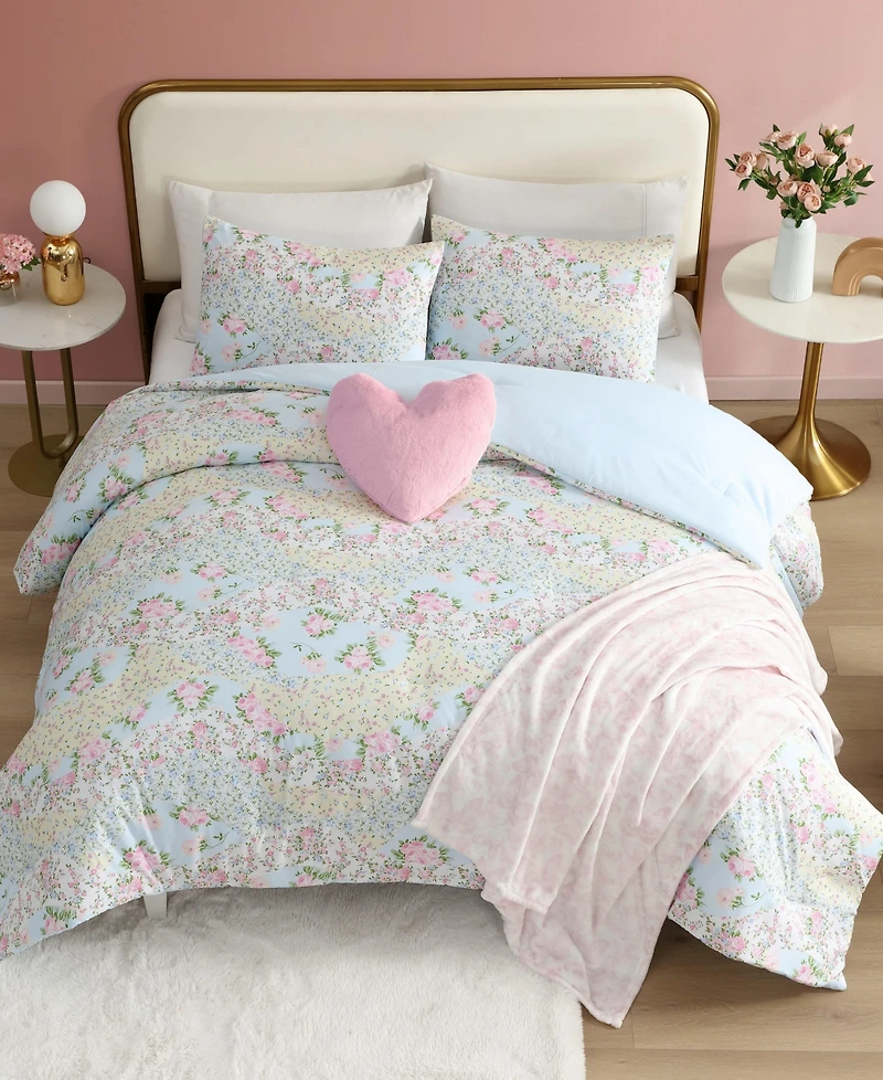 Betsey Johnson Patchwork Floral Microfiber 5-Pc. Comforter Set