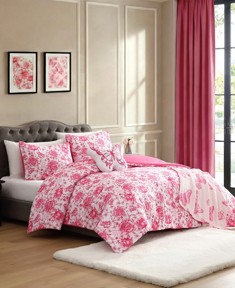 Betsey Johnson Sketch Toile Microfiber 5-Pc. Comforter Set, King
