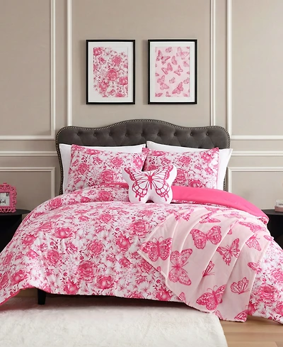 Betsey Johnson Sketch Toile Microfiber 5-Pc. Comforter Set, King