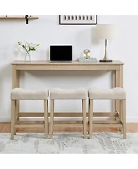 Streamdale Furniture Streamdale 4-Piece Bar Table Set with Power Outlet & 3 Padded Stools