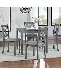Streamdale Elegant 5-piece Wooden Dining Table Set with 4 Chairs