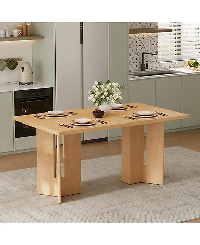 Streamdale Furniture Farmhouse Wood Dining Table, 60" Rectangular Dining Table