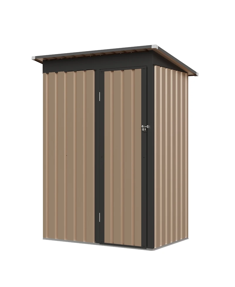 Streamdale Furniture 4.27FT x2.42FT Metal Garden Shed 5 X 3 Ft Pent Roof with Hinge Door