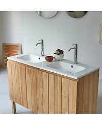 Tikamoon Teak and Ceramic Vanity Cabinet 120 cm Jill