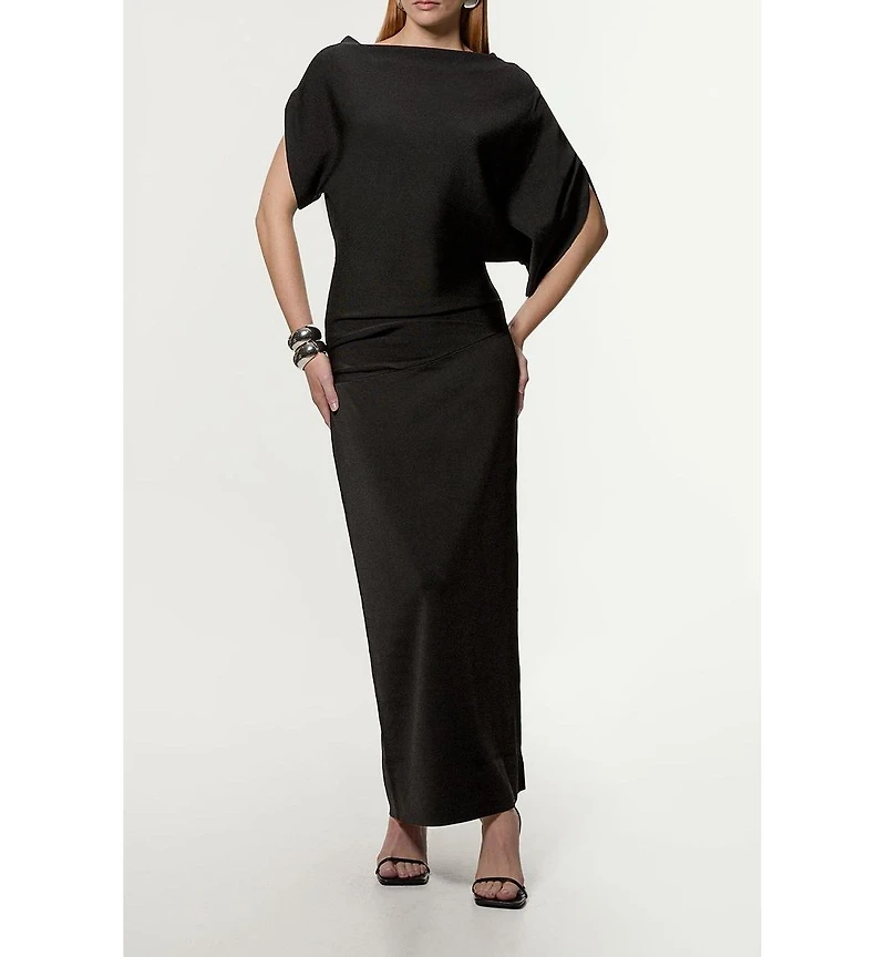 Karen Millen Women's Dropped Waist Asymmetric Maxi Dress