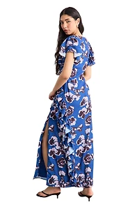 Warehouse Women's Side Split Ruffle Detail Maxi Dress