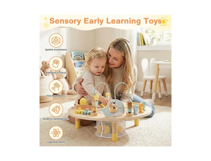 Slickblue Toddler 7-in-1 Activity Table Montessori Sensory Play