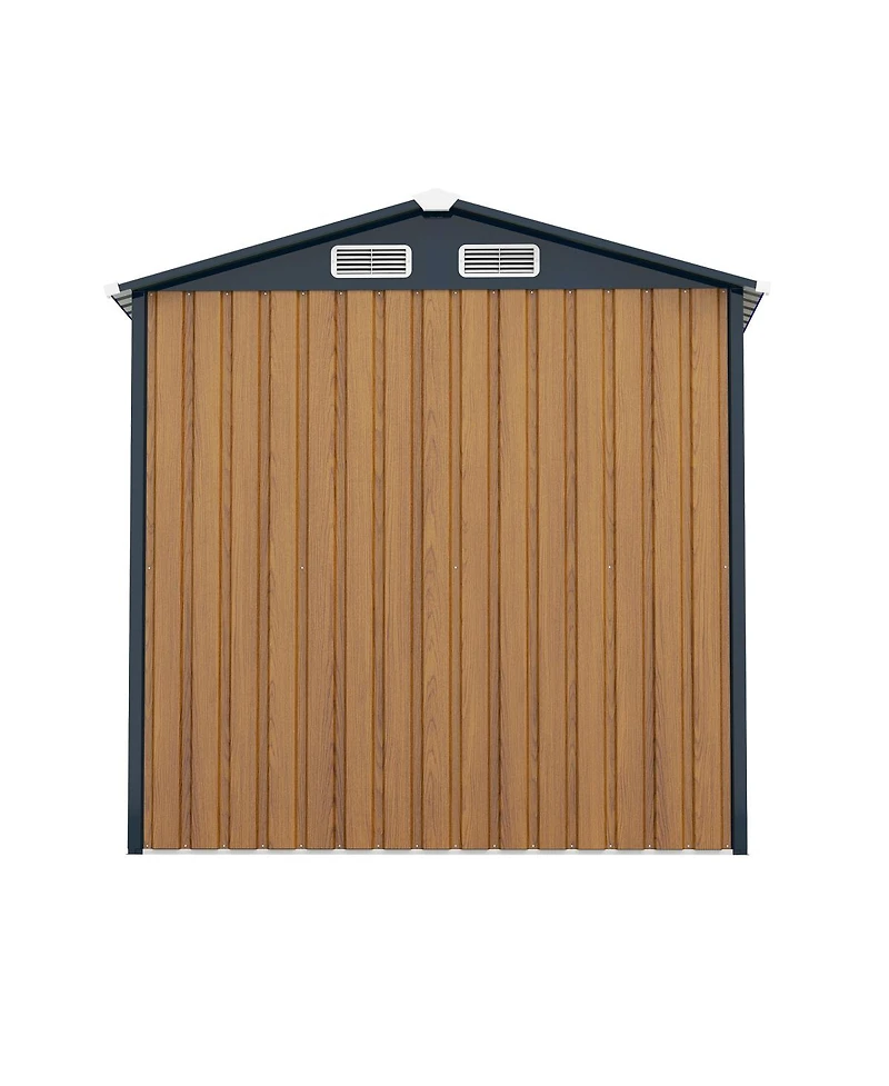 Streamdale Furniture 6×8FT Steel Clear Window Lockable Outdoor Storage Shed