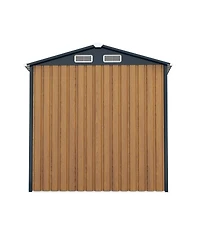 Streamdale Furniture 6×8FT Steel Clear Window Lockable Outdoor Storage Shed