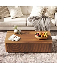 Streamdale Furniture Streamdale 47" Walnut Mid-Century Farmhouse Coffee Table with Storage & 2 Drawers