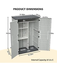 Streamdale Furniture Rust Proof Resin Garden Storage with Partitions - Weatherproof, Spacious, Uv Resistant
