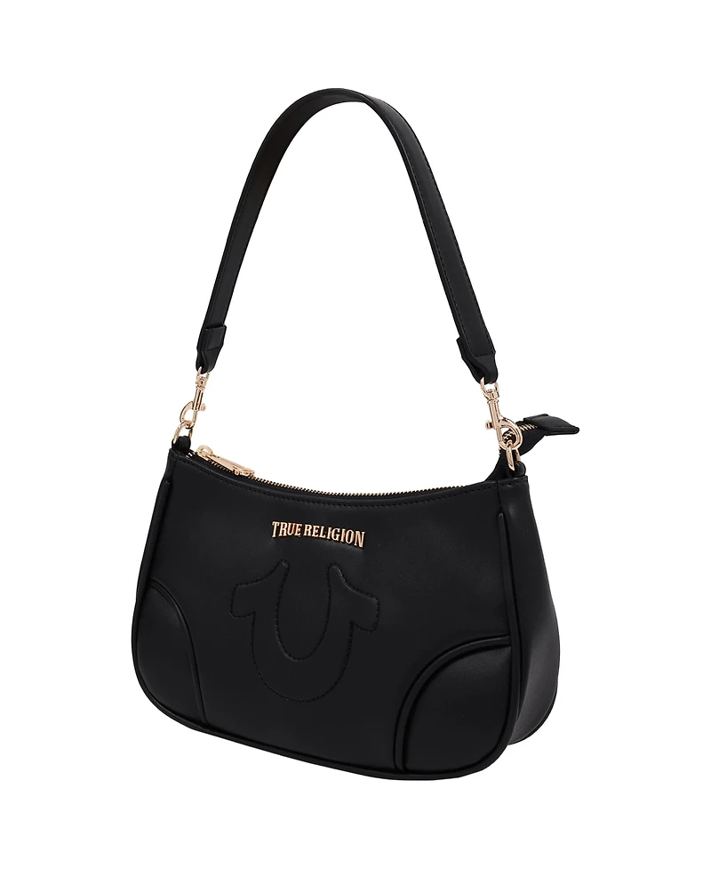 True Religion Women's Trapunto Logo Shoulder Bag