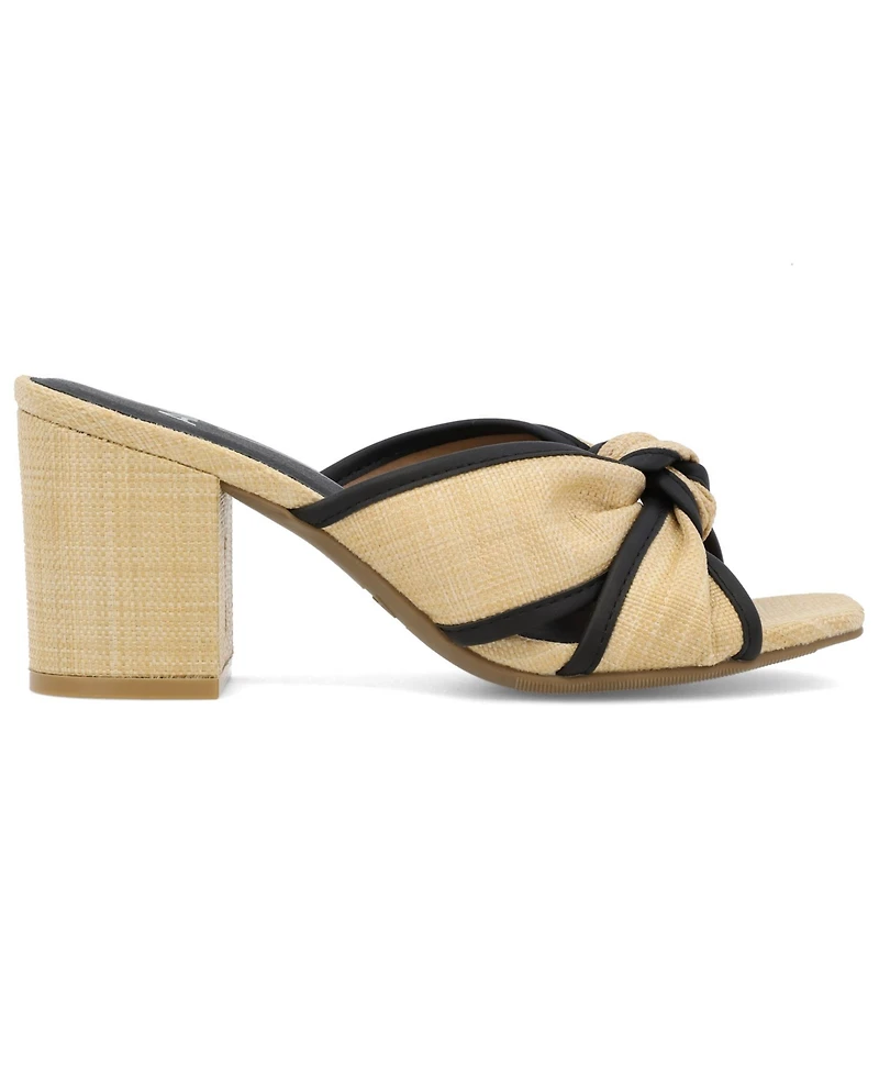 Mia Women's Hania Woven Raffia Slip-On Dress Sandals