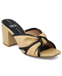 Mia Women's Hania Woven Raffia Slip-On Dress Sandals