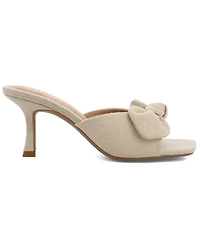 Mia Women's Elyzza Bow Slip-On Square-Toe Dress Sandals