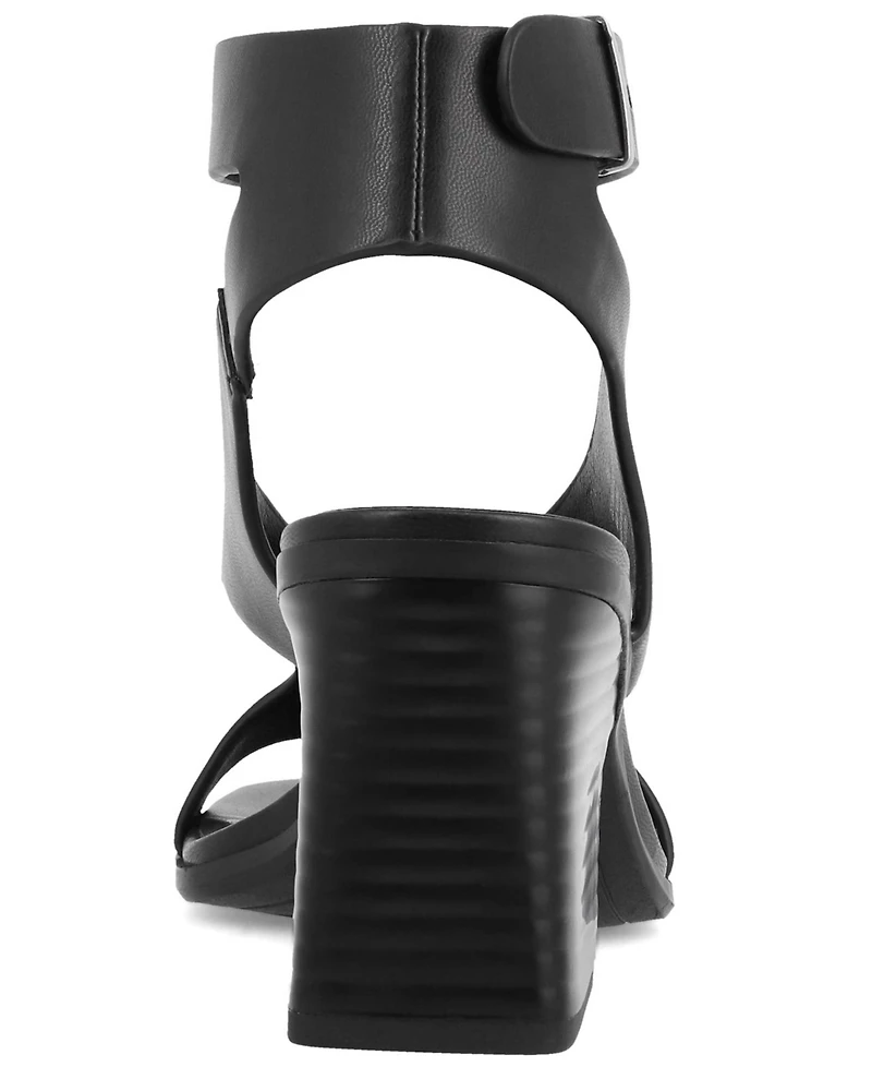 Mia Women's Felipa Strappy Ankle-Strap Square Toe Dress Sandals