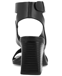 Mia Women's Felipa Strappy Ankle-Strap Square Toe Dress Sandals