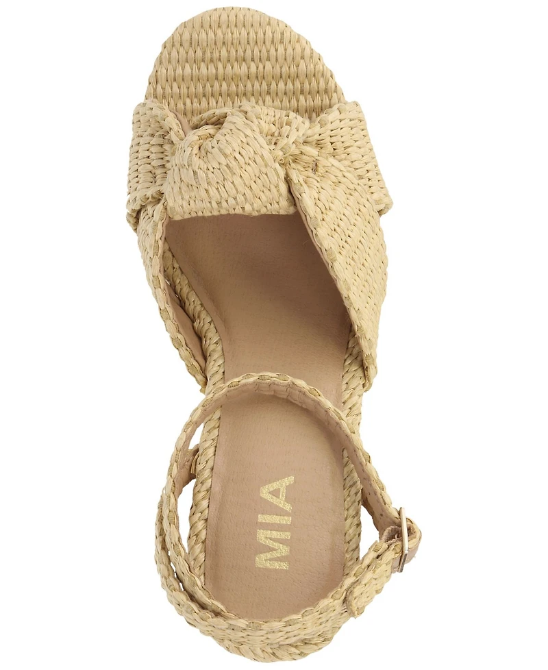 Mia Women's Reese Woven Knot Round Toe Dress Sandals