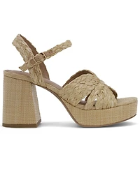 Mia Women's Woven Raffia Platform Dress Sandals