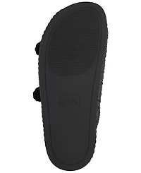 Mia Women's Trendy Woven Double Buckle Slide Sandals